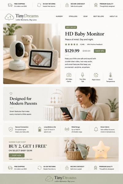 Baby Monitors eBay template
