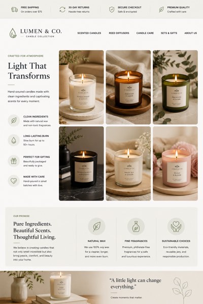 Candles eBay template