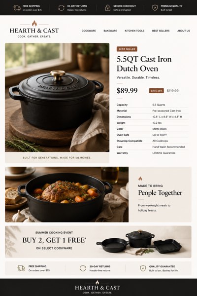 Cooking Pots eBay template