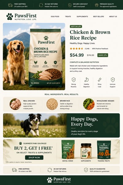 Pet Food eBay template