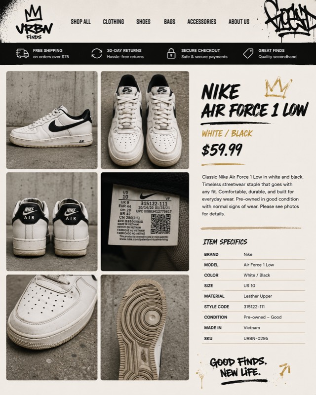 Sneakers eBay template