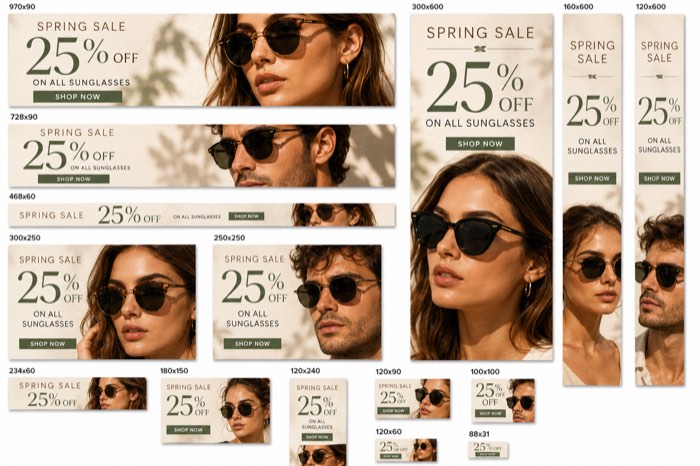 Sunglasses seasonal banner